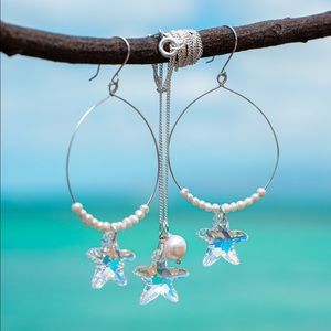 Freshwater Pearl&Swarovski Necklace & Earring SET